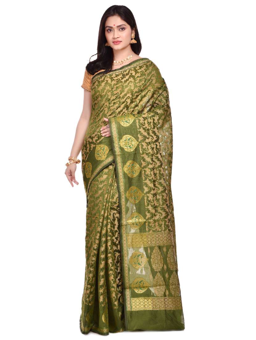 printed banarasi saree with blouse