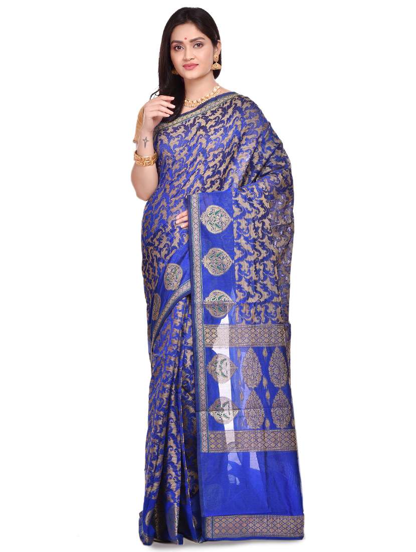printed banarasi saree with blouse