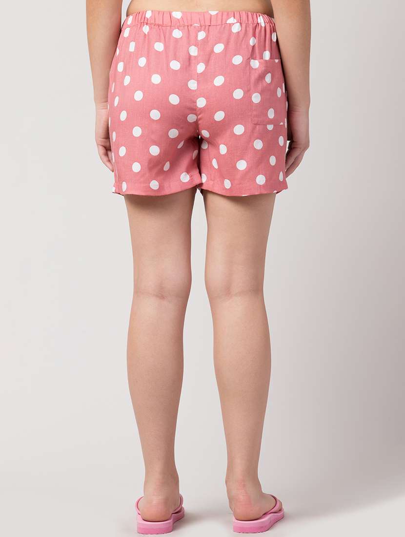 Mid Rise Polka Dot Shorts 