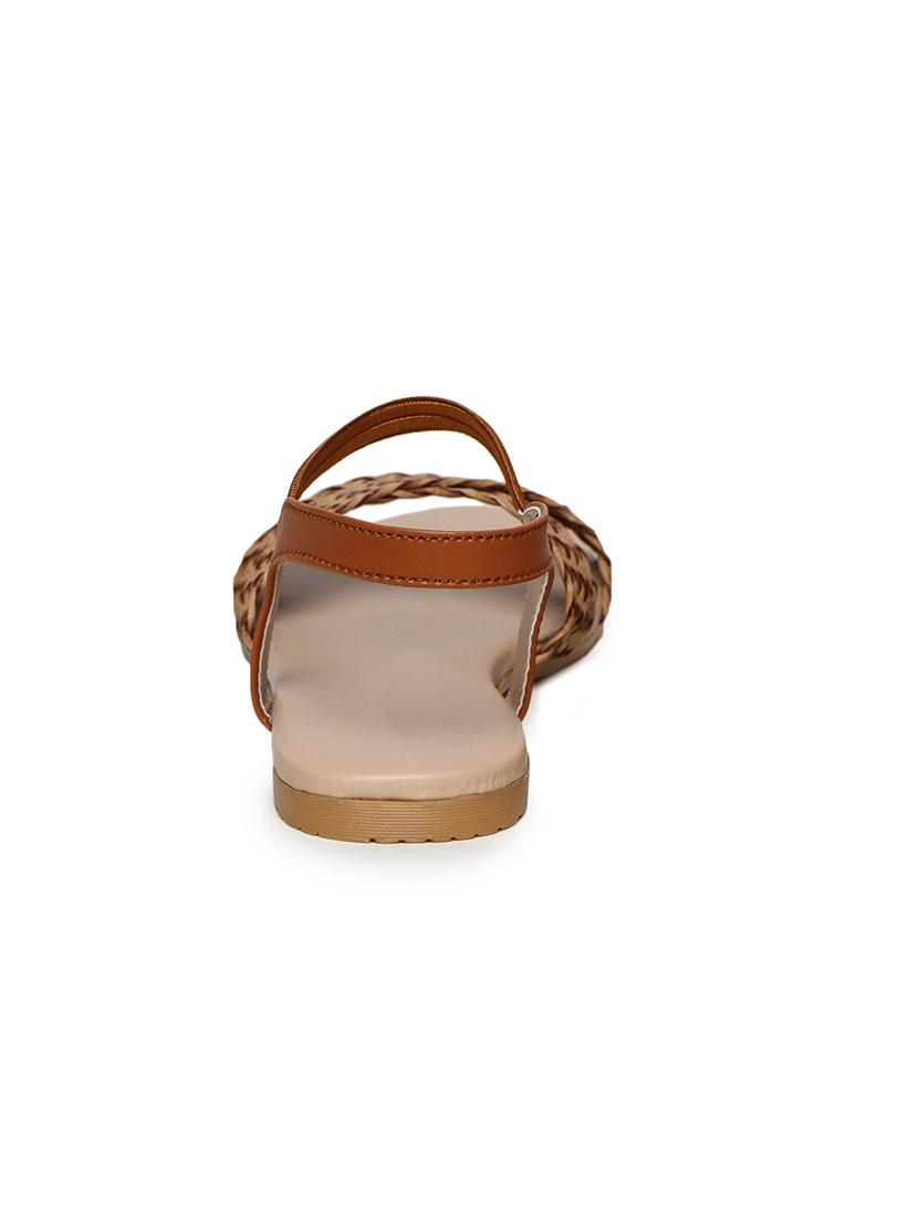 tan solid back strap sandal - 17087967 - Standard Image - 2