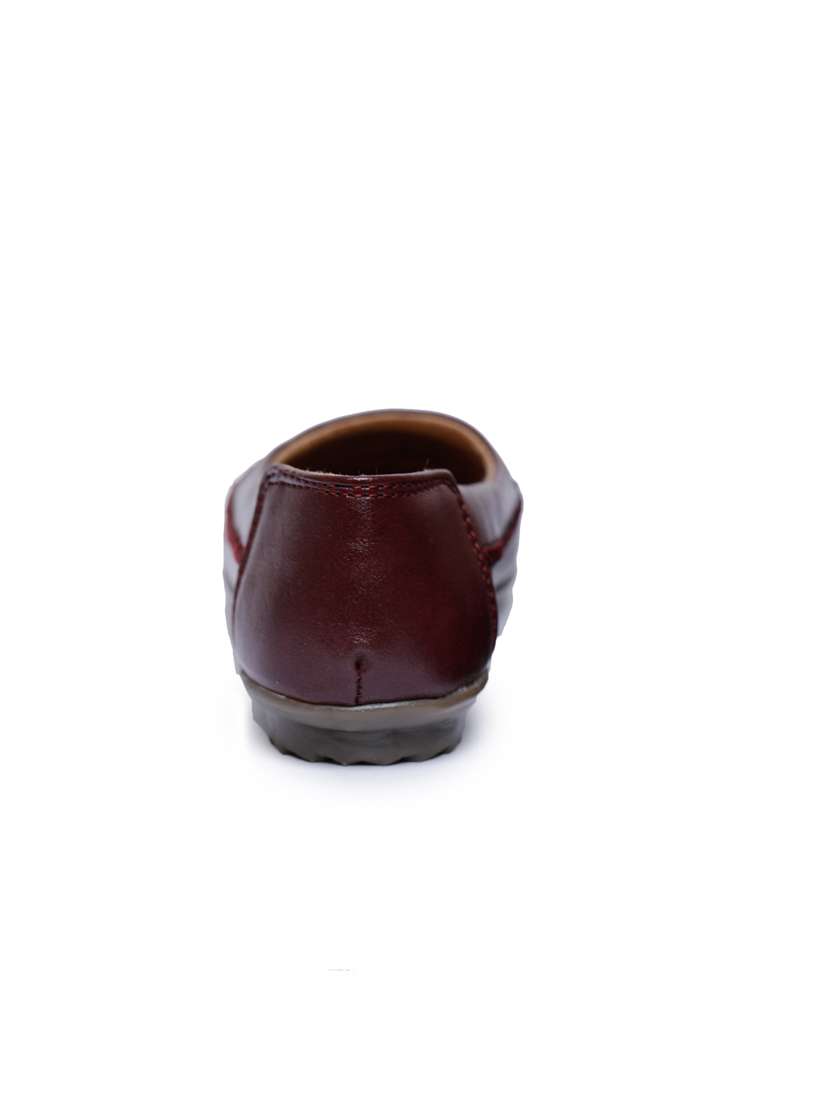 maroon cut work slip on ballerina - 17088472 - Standard Image - 2