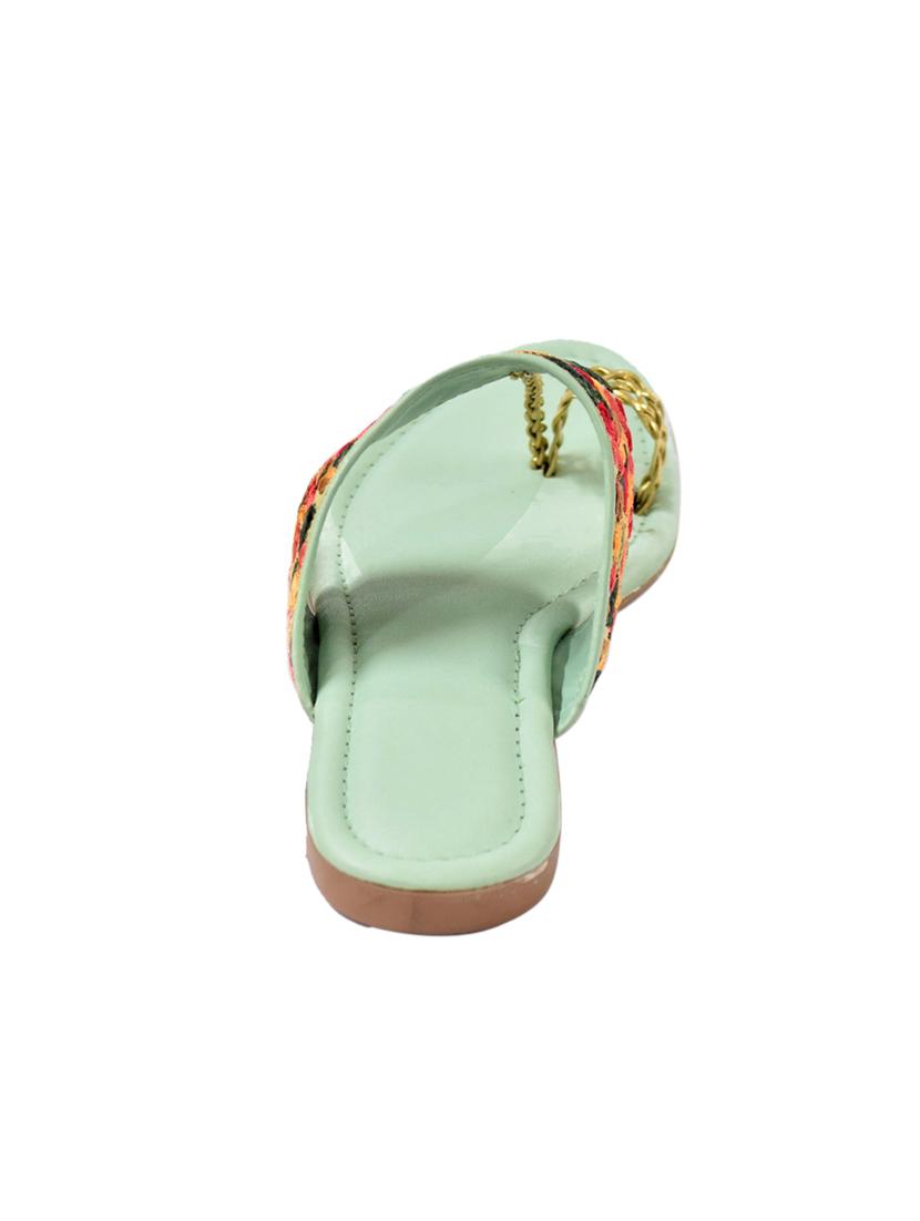 green one toe kolhapuris - 17088714 - Standard Image - 2
