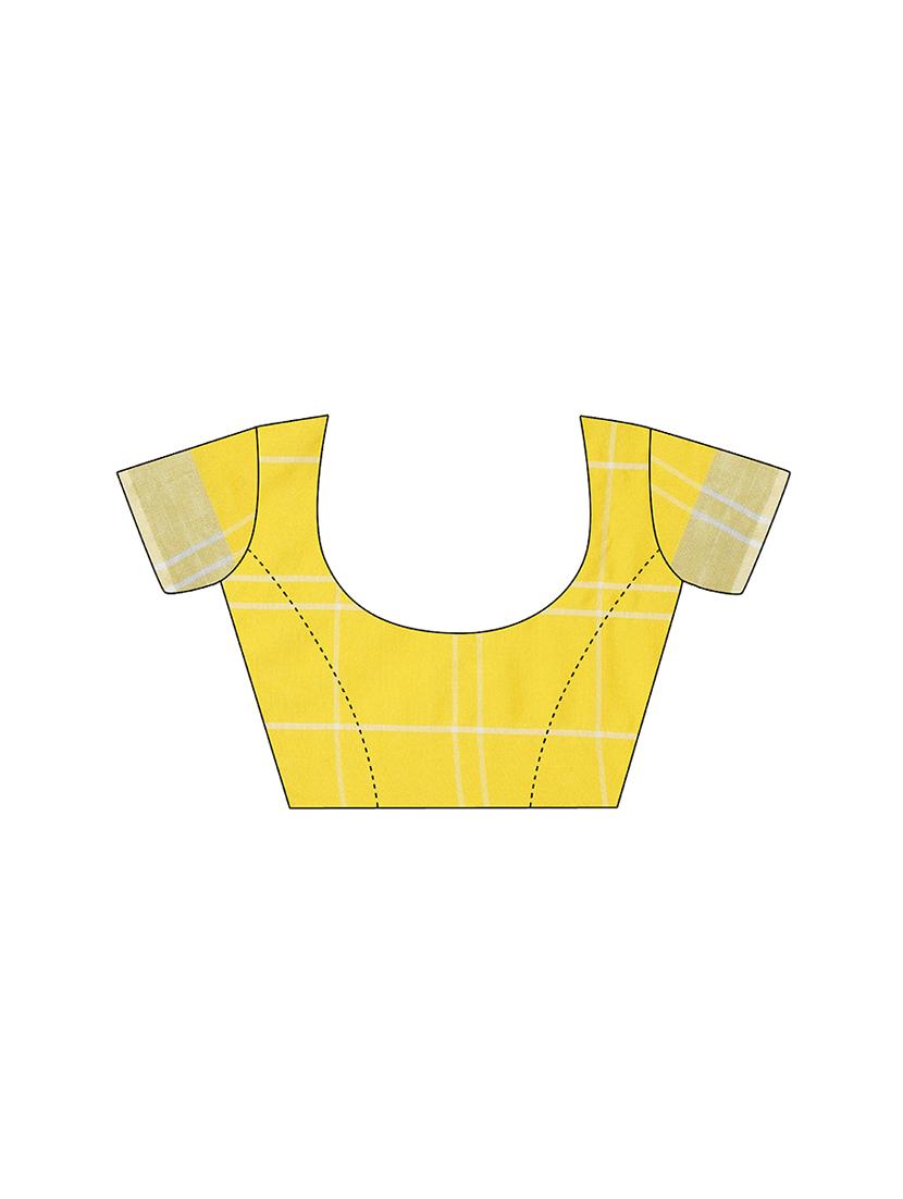 checkered kanjivaram saree with blouse - 17088923 - Standard Image - 2