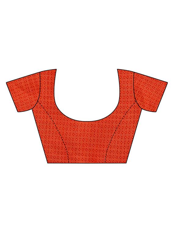 checkered printed saree with blouse - 17089011 - Standard Image - 2