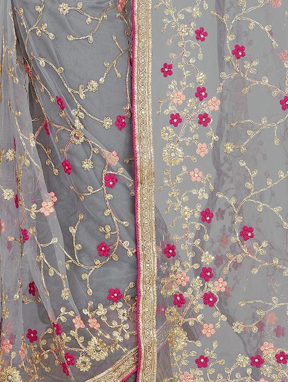 pastel embroidered saree - 17089047 - Standard Image - 2
