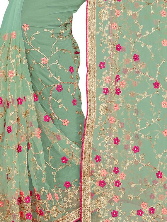 olive. net embroidered saree - 17089050 - Standard Image - 2