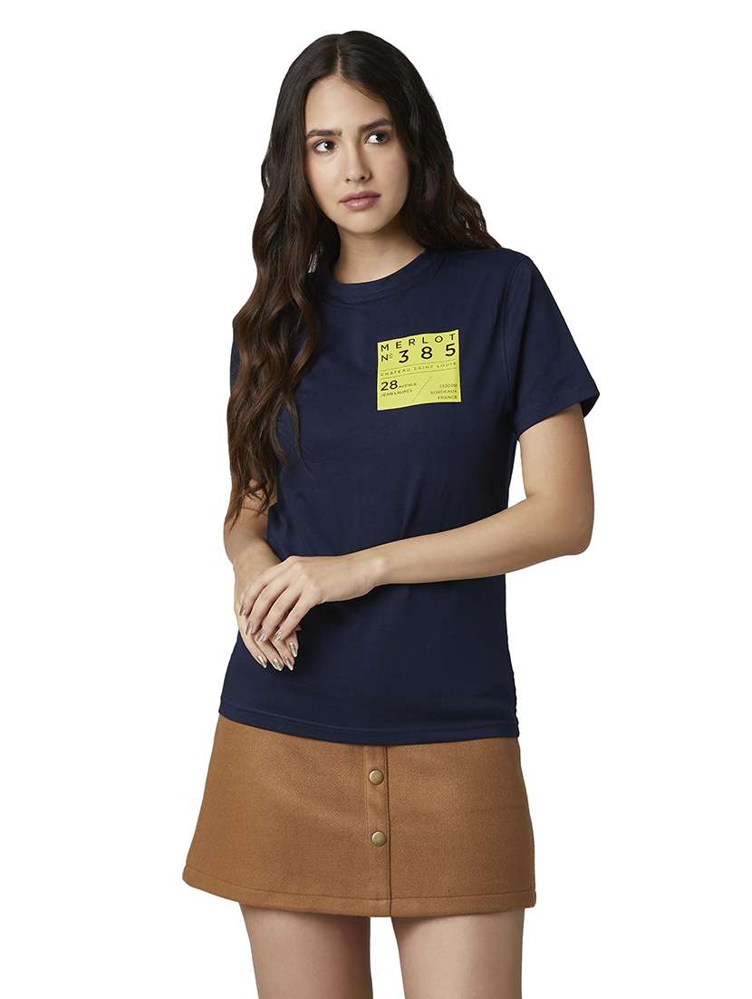 Women's Placement Print Round Neck T-shirt - 17089350 -  Standard Image - 2