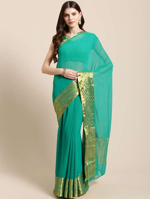 solid woven saree