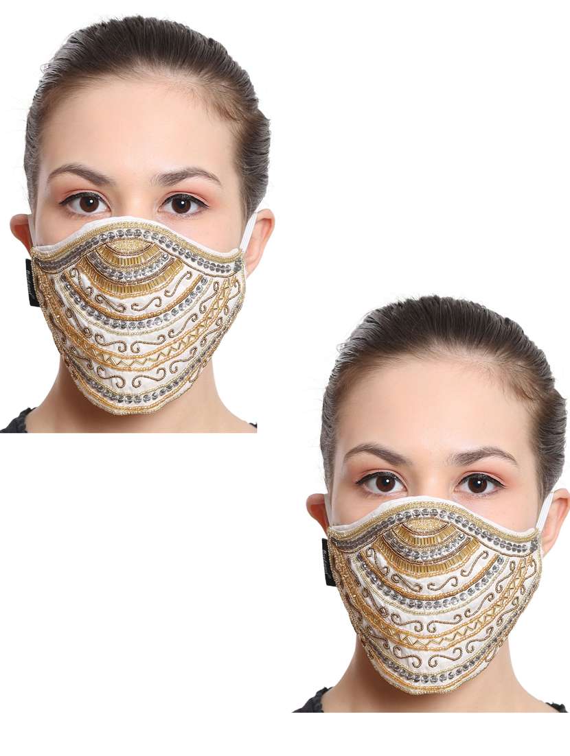 white art silk anti-pollution women mask (pack of 2) - 17089698 -  Standard Image - 2