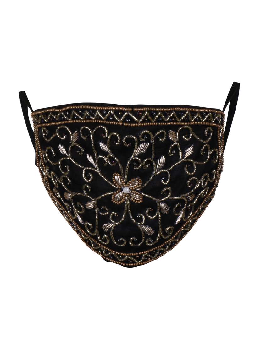 black art silk anti-pollution women mask (pack of 2)