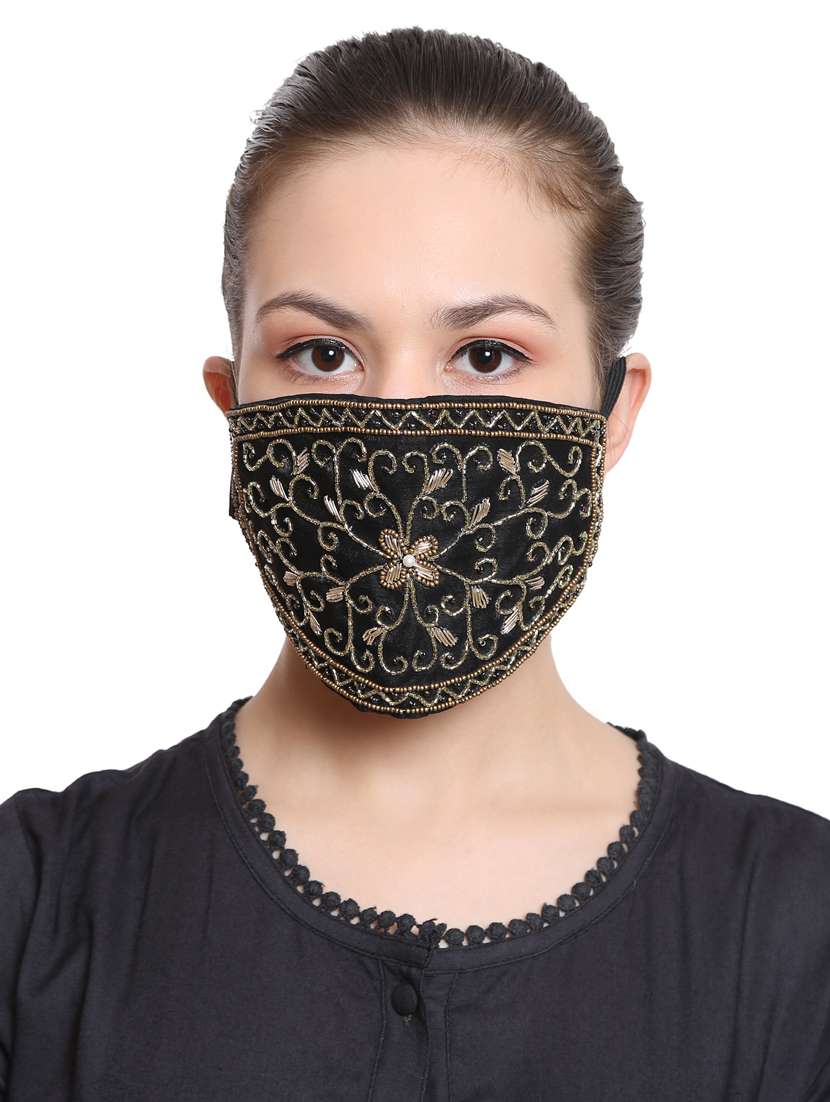black art silk anti-pollution women mask (pack of 2) - 17089706 -  Standard Image - 2