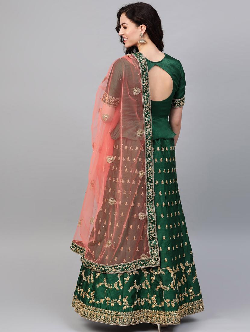 embroidered flared lehenga - 17089792 - Standard Image - 2