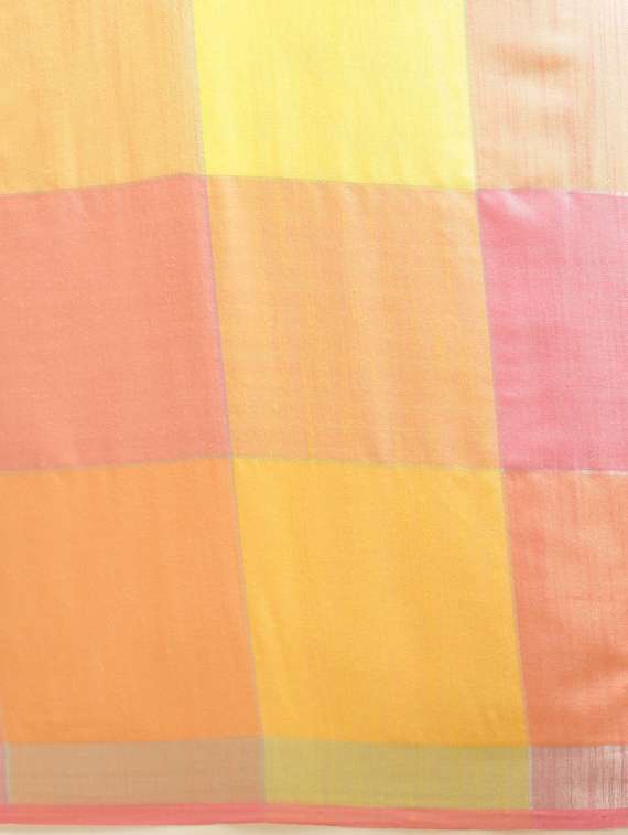 multi colored linen saree with blouse - 17089875 - Standard Image - 2