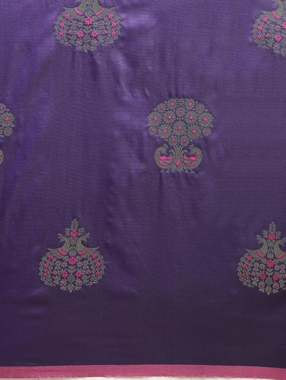self design banarasi saree with blouse - 17089957 - Standard Image - 2