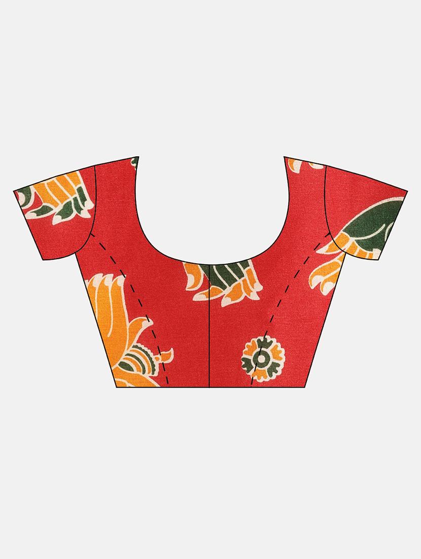 kalamkari jamdani saree with blouse - 17090010 - Standard Image - 2