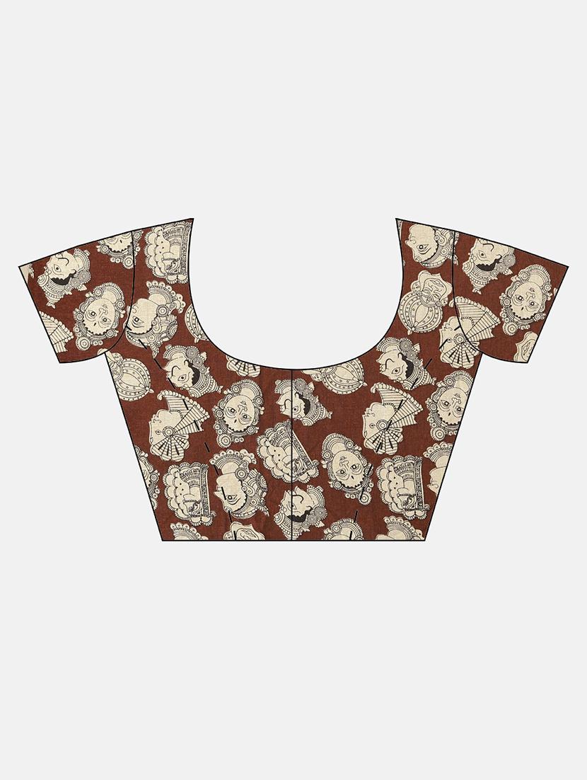 kalamkari chanderi saree with blouse - 17090013 - Standard Image - 2
