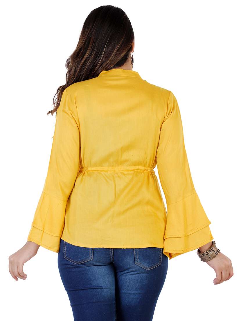 women's a line mandarin neck top - 17090156 -  Standard Image - 2