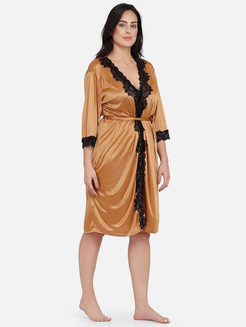 laced nighty with robe  - 17090939 -  Standard Image - 2