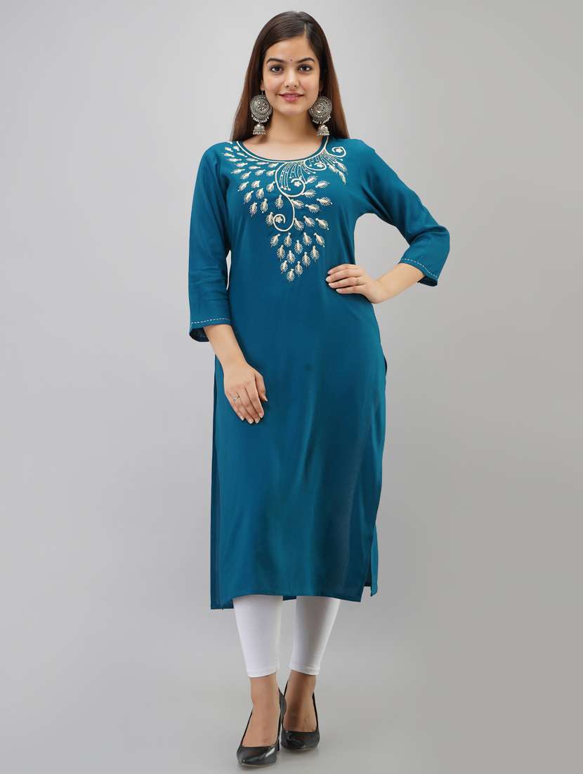 embroidered straight kurta