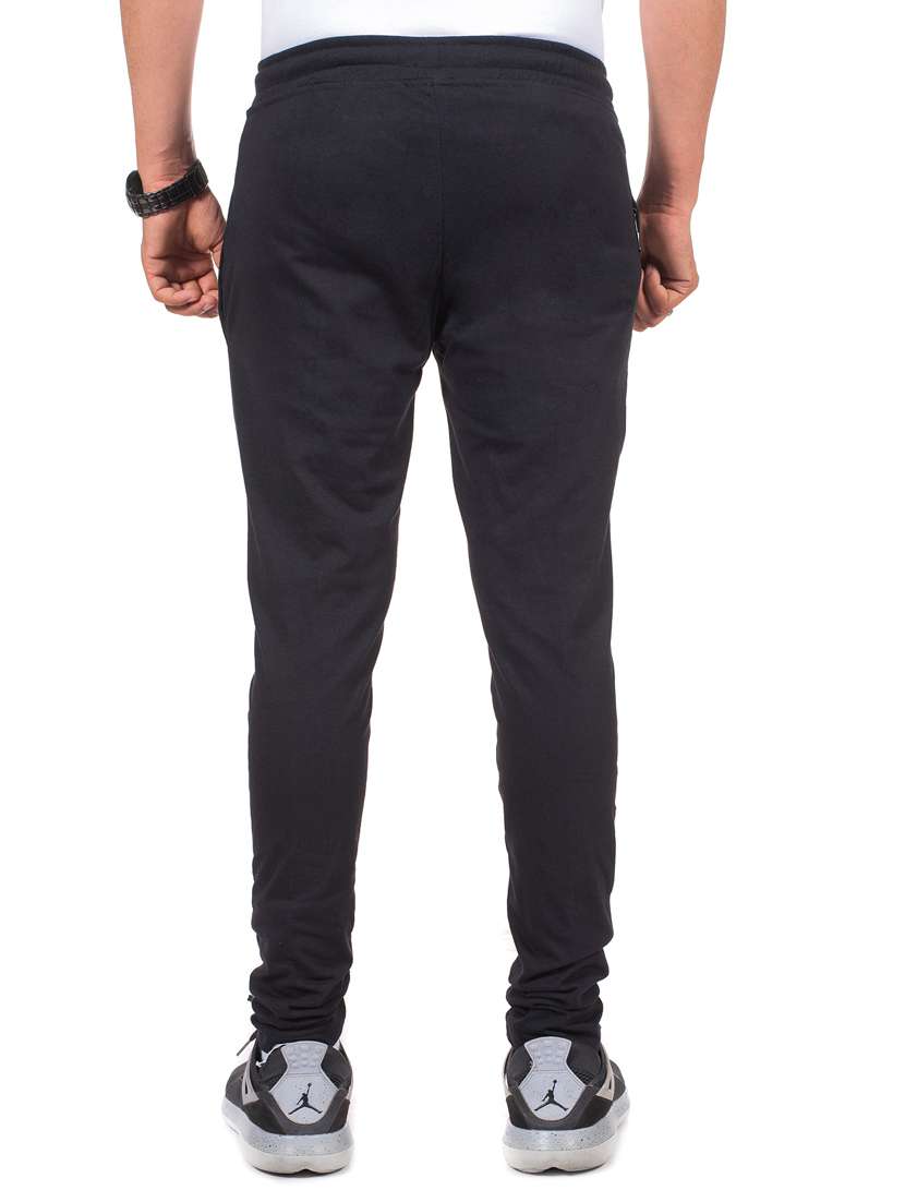 black printed full length track pant - 17096596 -  Standard Image - 2