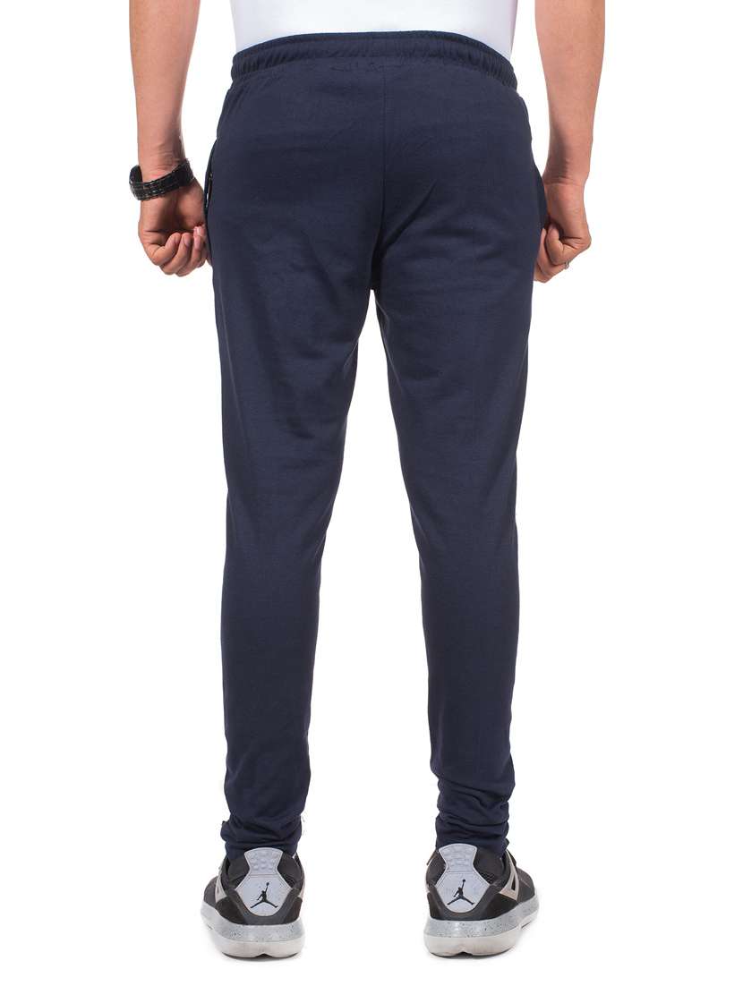 navy blue printed full length track pant - 17096598 -  Standard Image - 2