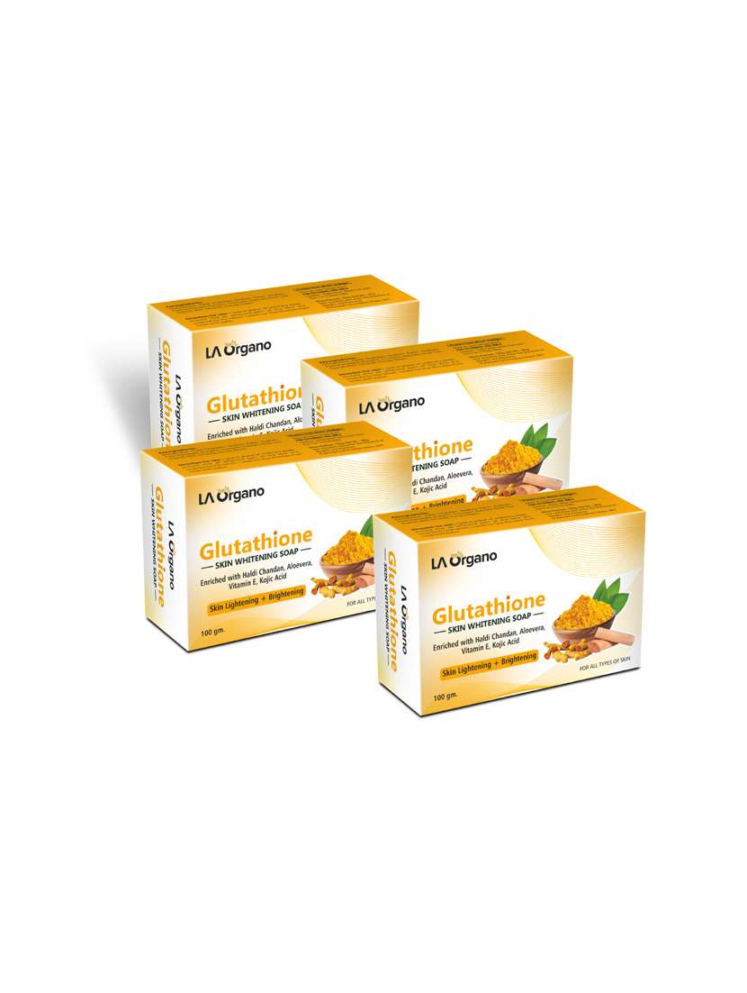 la organo glutathione handi chandan skin lightening & brightening soap for all skin type (100gm) pack of 4