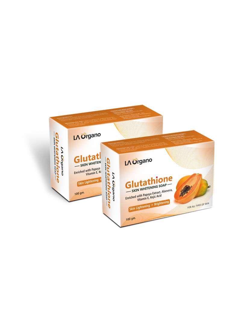 la organo glutathione papaya skin lightening & brightening soap for all skin type (100gm) pack of 2