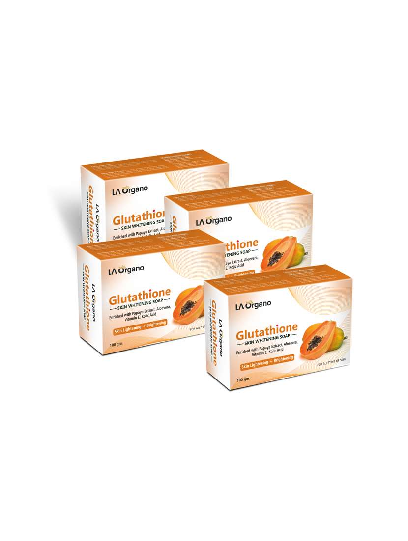 la organo glutathione papaya skin lightening & brightening soap for all skin type (100gm) pack of 4 - 17098903 -  Zoom Image - 0