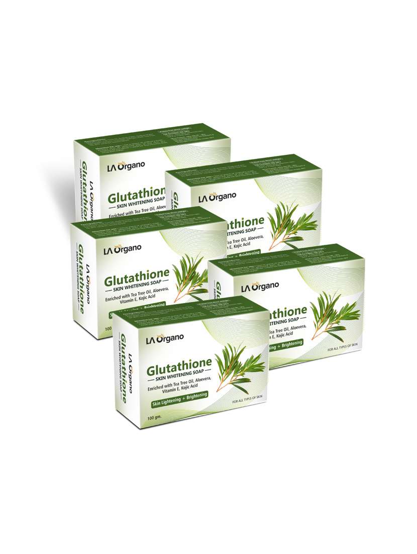 la organo glutathione teatree skin lightening & brightening soap for all skin type (100gm) pack of 5