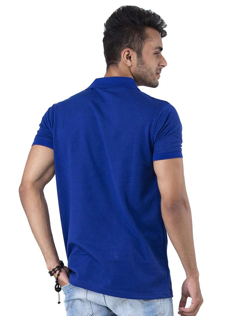 blue solid polo t-shirt - 17098995 -  Standard Image - 2