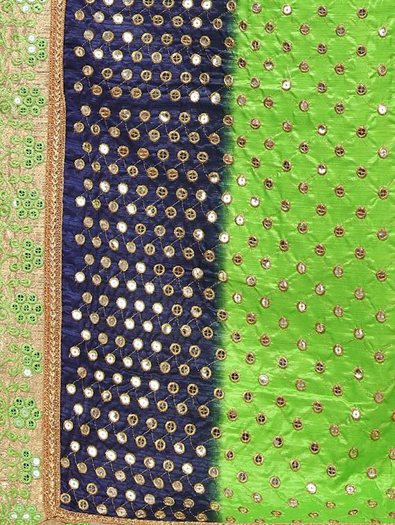 contrast embroidered saree with blouse - 17100478 - Standard Image - 2