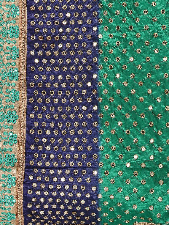 contrast embroidered saree with blouse - 17100482 - Standard Image - 2