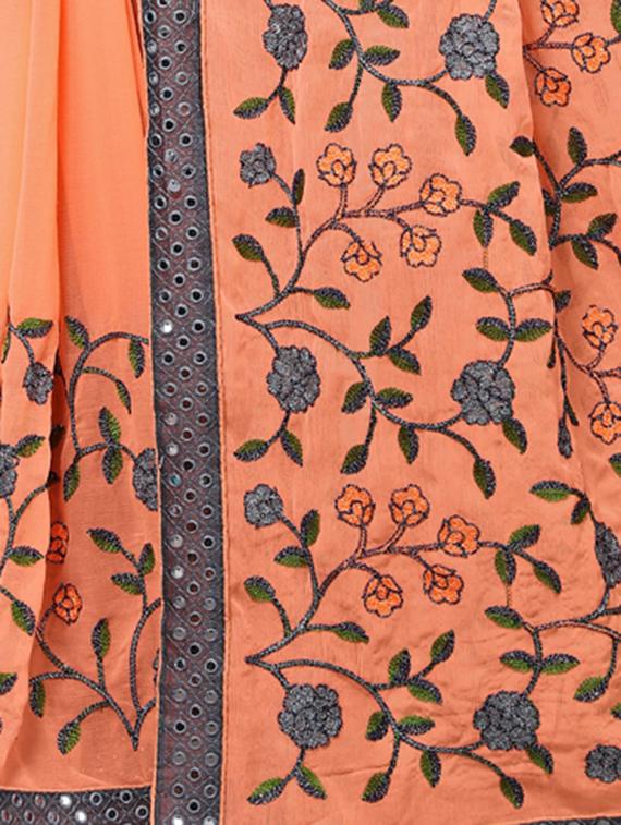 bordered embroidered saree with blouse - 17100506 - Standard Image - 2
