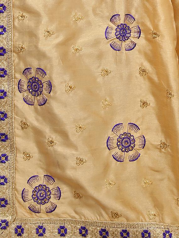 pastel embroidered saree with blouse - 17100527 - Standard Image - 2