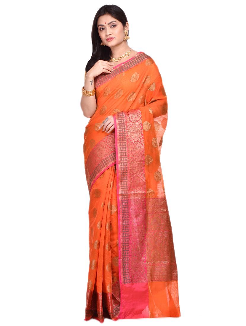 self design banarasi saree with blouse - 17100934 - Zoom Image - 0