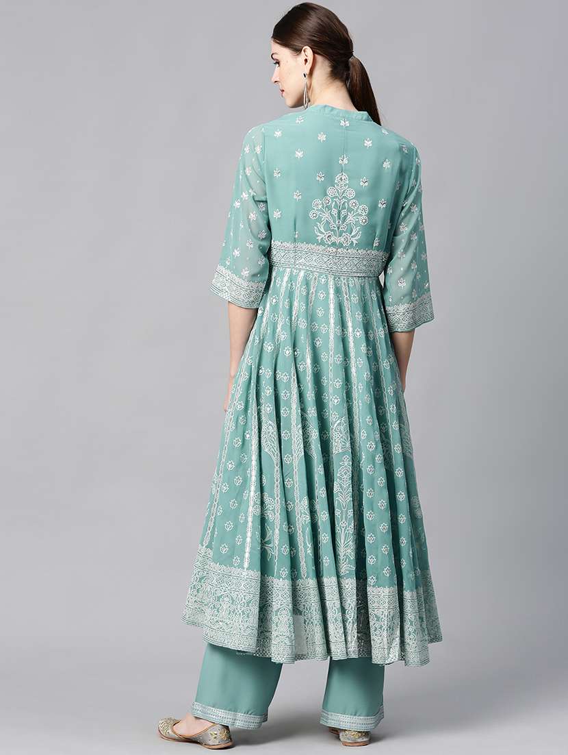 printed kurta palazzo set - 17101824 -  Standard Image - 2