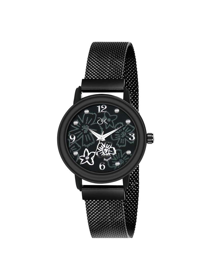 adk~ad-26ablack color analog watch for girls
