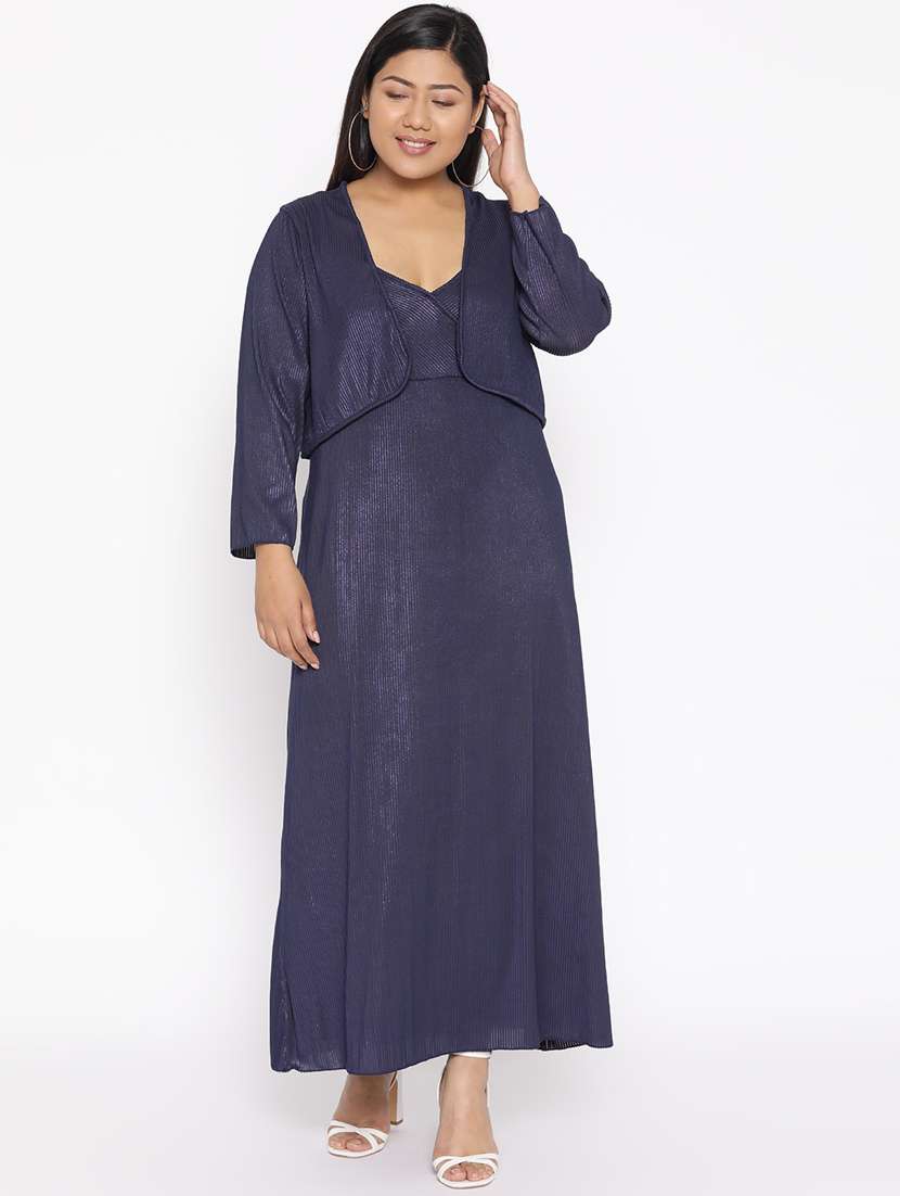  self striped knitted maxi dress with jacket 