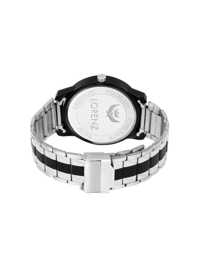 lorenz two tone chain & brown dial watch for men | watch for boys | mk-3055k - 17104520 - Standard Image - 2
