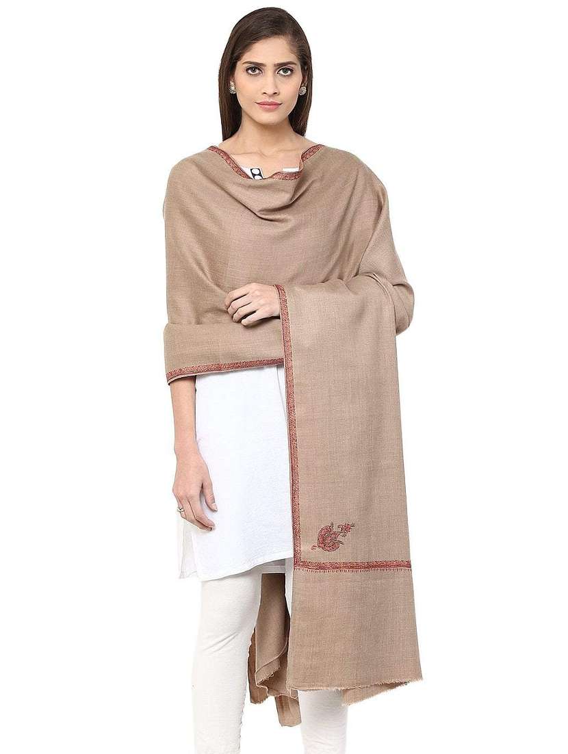 beige wool blend shawl