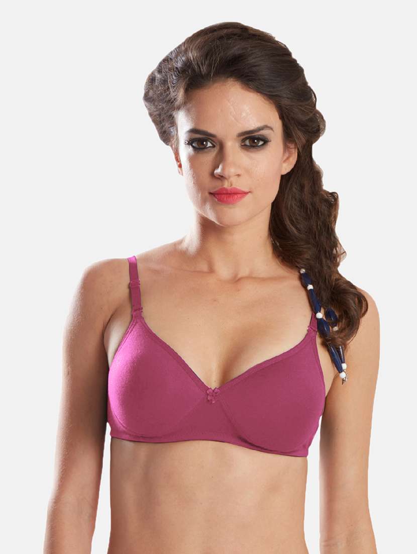 women solid hosery t-shirt bra