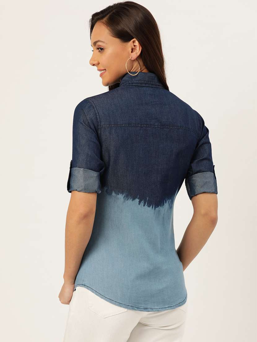 ombre denim shirt - 17111964 - Standard Image - 2