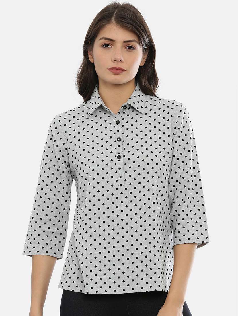 women's straight collared top