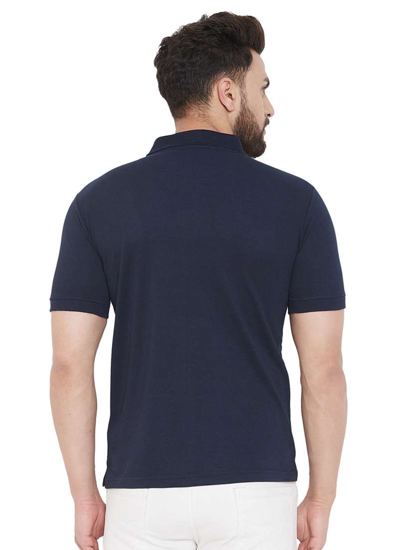 navy blue printed polo t-shirt - 17115708 - Standard Image - 2
