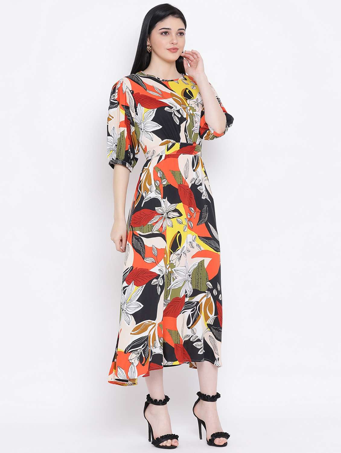 women's printed dress - 17116369 - Standard Image - 2