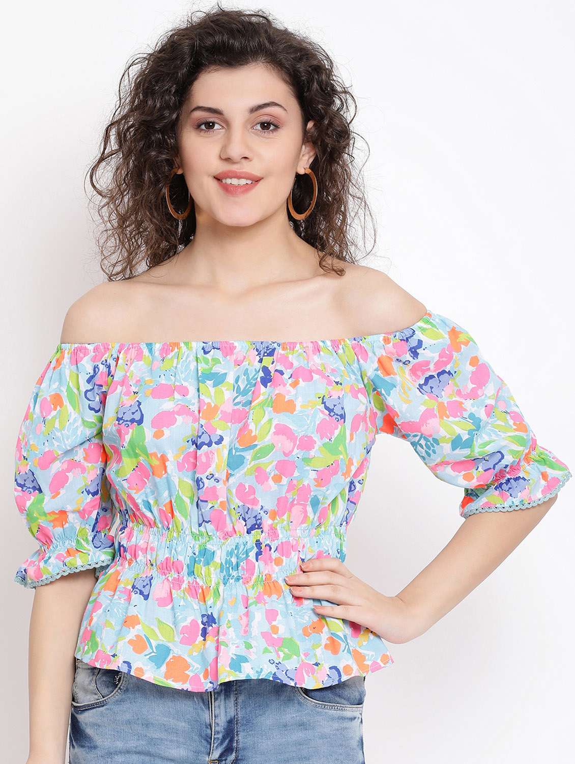 women's peplum off shoulder top