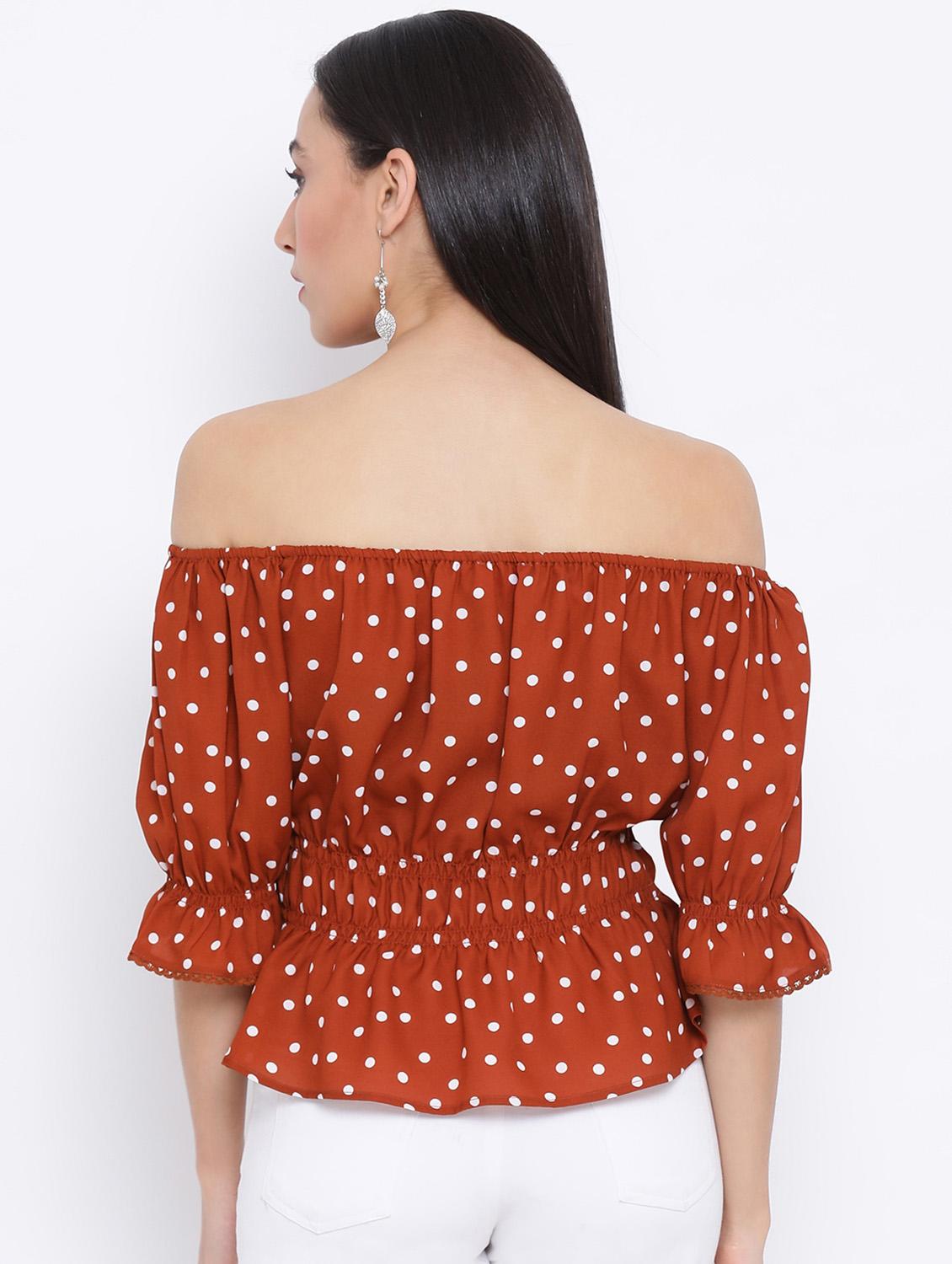 off shoulder peplum top - 17116495 - Standard Image - 2