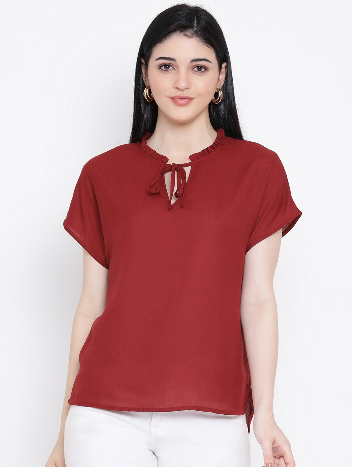 women's straight tie-up neck top - 17116496 - Zoom Image - 0