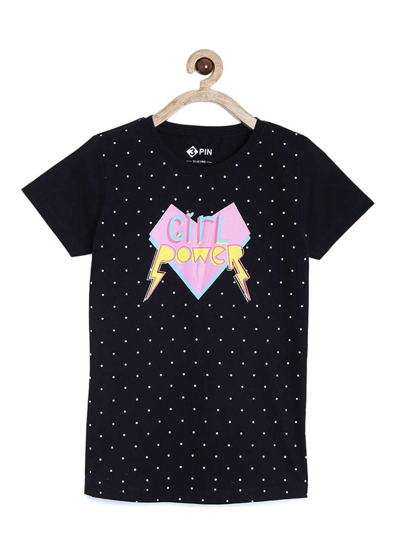 black cotton regular tee