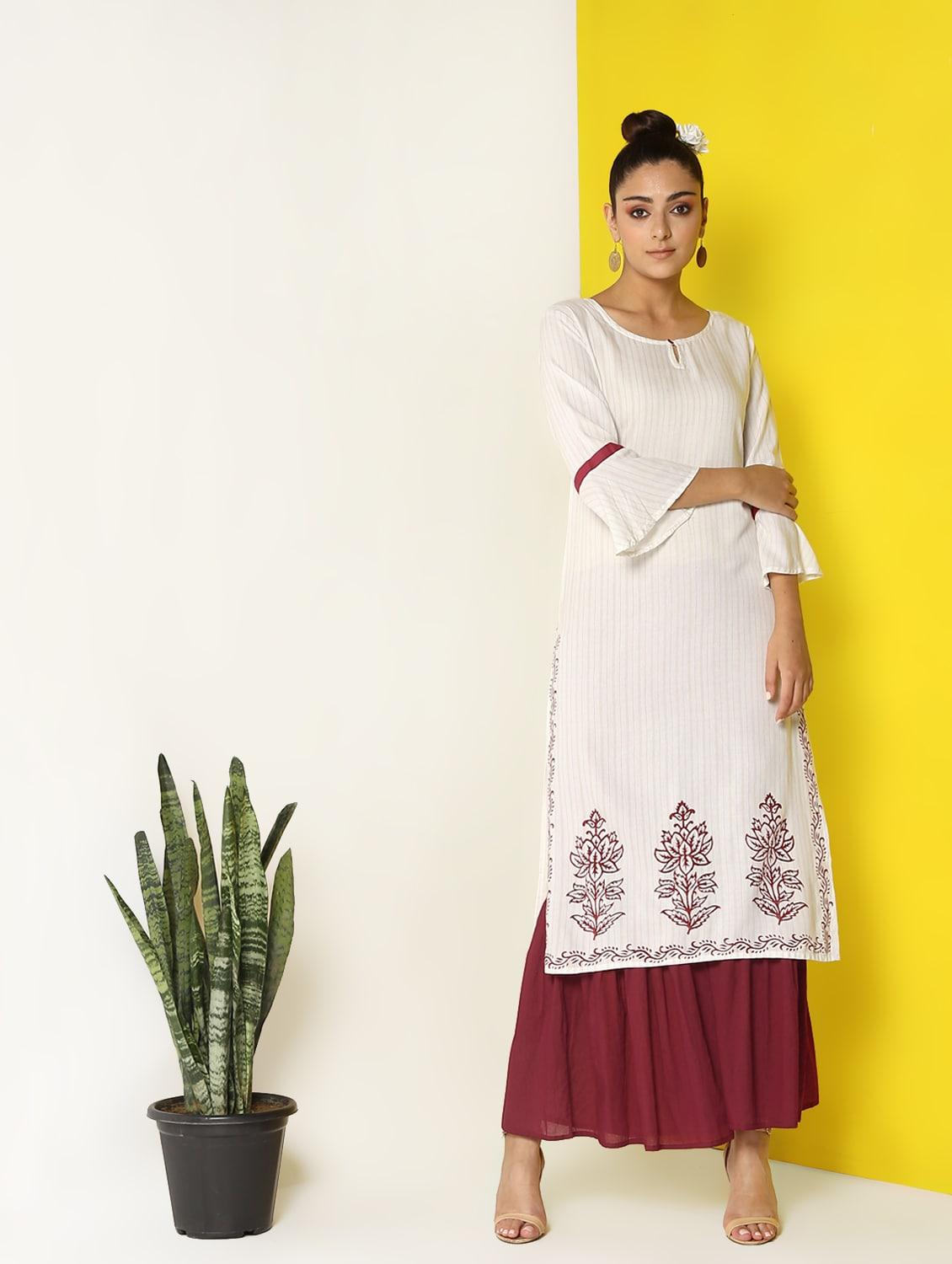 printed straight kurta